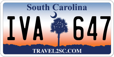 SC license plate IVA647