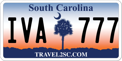 SC license plate IVA777
