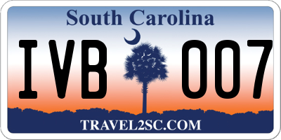 SC license plate IVB007