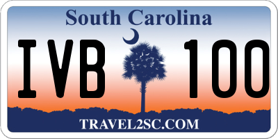 SC license plate IVB100