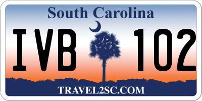 SC license plate IVB102