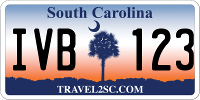 SC license plate IVB123