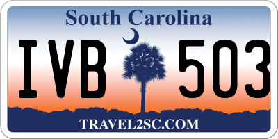 SC license plate IVB503