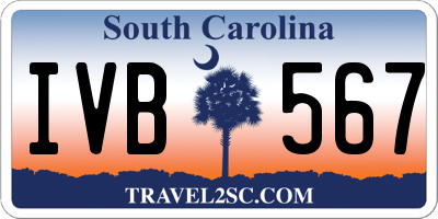 SC license plate IVB567