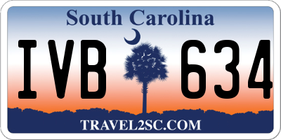 SC license plate IVB634