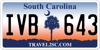 SC license plate IVB643