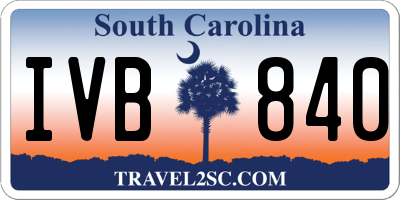 SC license plate IVB840