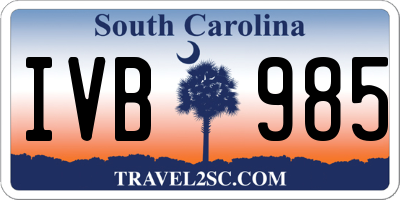 SC license plate IVB985