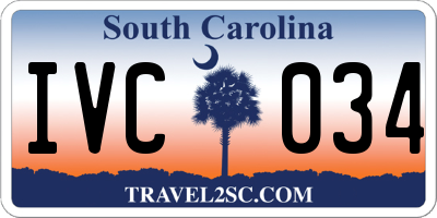 SC license plate IVC034