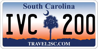 SC license plate IVC200
