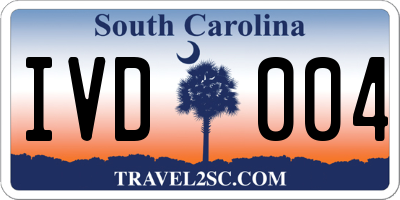 SC license plate IVD004