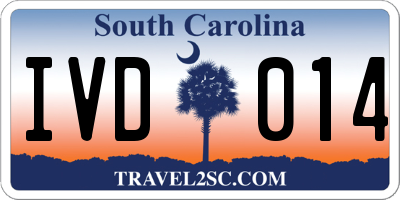 SC license plate IVD014
