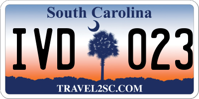 SC license plate IVD023