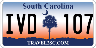 SC license plate IVD107