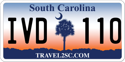 SC license plate IVD110