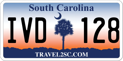 SC license plate IVD128