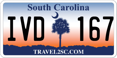 SC license plate IVD167