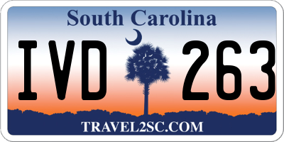 SC license plate IVD263