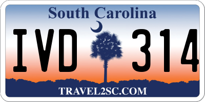 SC license plate IVD314