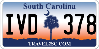 SC license plate IVD378