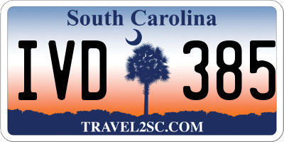 SC license plate IVD385