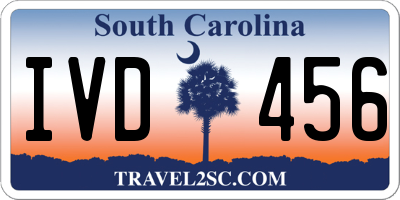 SC license plate IVD456