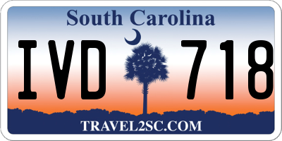 SC license plate IVD718