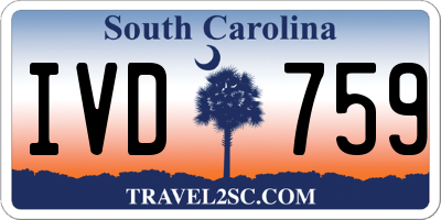 SC license plate IVD759