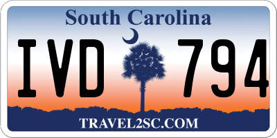 SC license plate IVD794