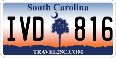 SC license plate IVD816