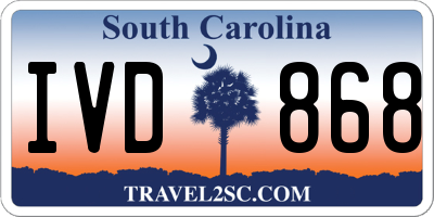 SC license plate IVD868
