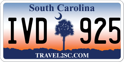 SC license plate IVD925