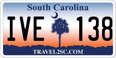 SC license plate IVE138