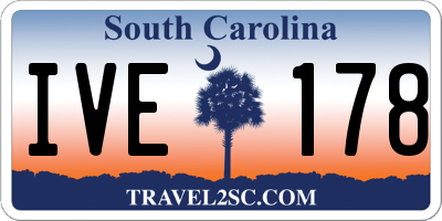 SC license plate IVE178