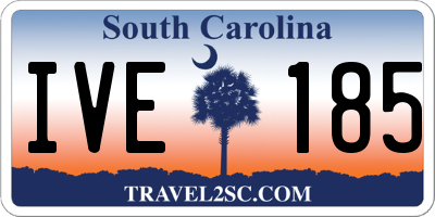 SC license plate IVE185