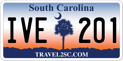 SC license plate IVE201