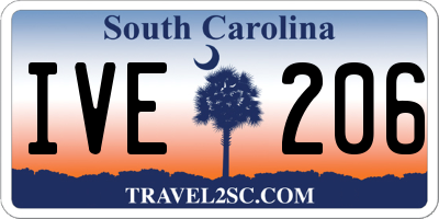 SC license plate IVE206