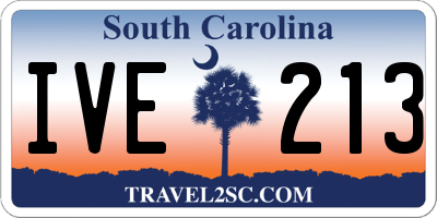 SC license plate IVE213