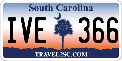 SC license plate IVE366