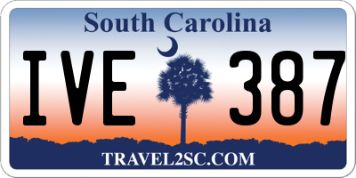 SC license plate IVE387