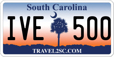 SC license plate IVE500