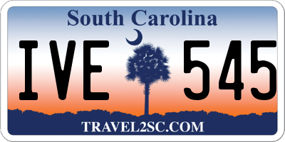 SC license plate IVE545