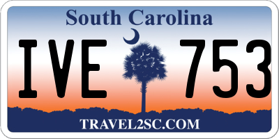 SC license plate IVE753