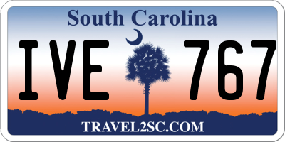 SC license plate IVE767