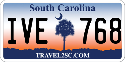 SC license plate IVE768