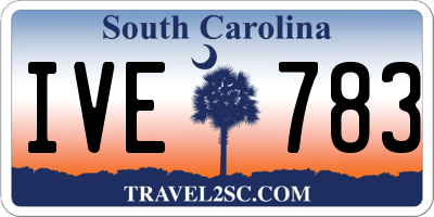 SC license plate IVE783
