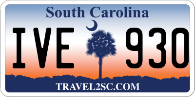SC license plate IVE930