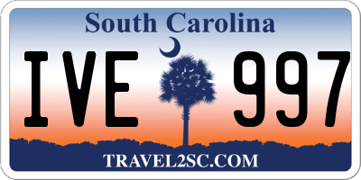 SC license plate IVE997