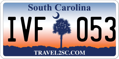 SC license plate IVF053