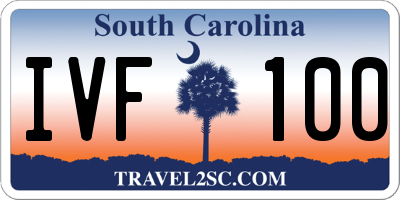 SC license plate IVF100
